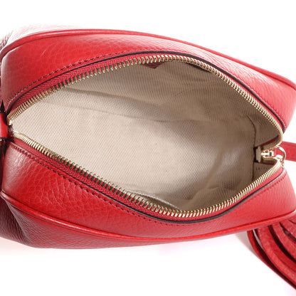 Gucci Pebbled Calfskin Small Soho Disco Bag Vibrant Red 5 of 9