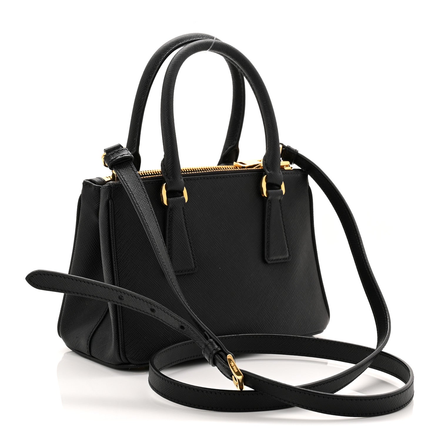 Prada Saffiano Lux Mini Galleria Double Zip Tote Black 1805727