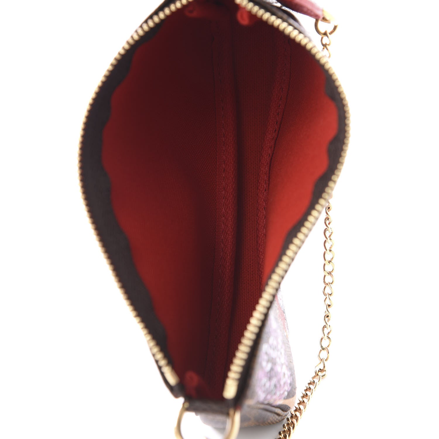 Louis Vuitton Damier Ebene 2019 Christmas Animation Mini Pochette Accessories Red 4 of 9