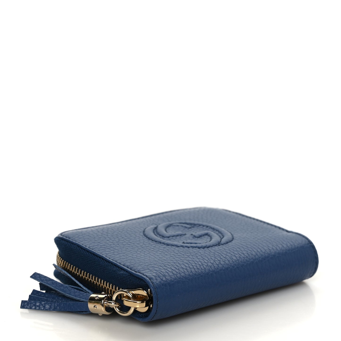 Pebbled Calfskin Small Soho Zip Around Wallet Blue