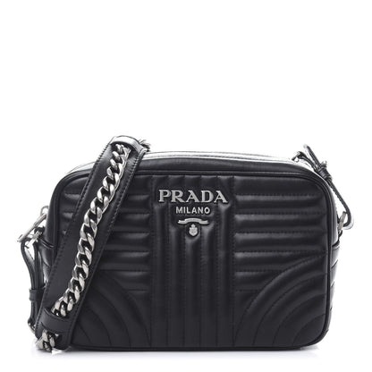 Prada Soft Calfskin Diagramme Crossbody Bag Black 1 of 12