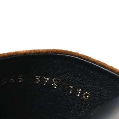 Gucci Suede GG Debossed Annette Horsebit Flat Mules 37.5 Brown 9 of 9