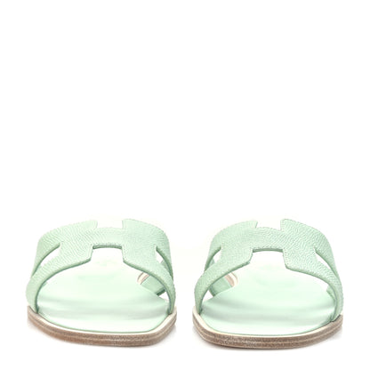 Hermes Epsom Oran Sandals 38 Vert Jade 2 of 9