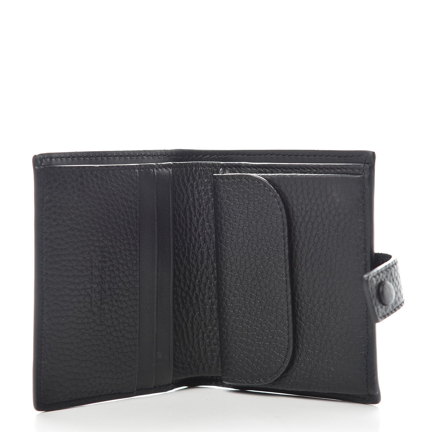 Soft Grained Calfskin Logo Embossed Lakeside Wallet Black