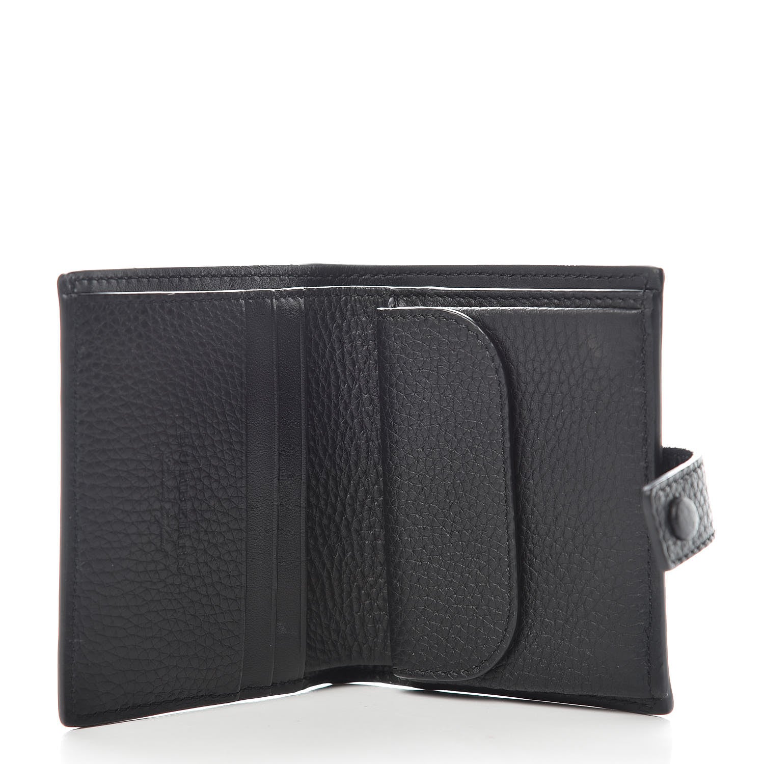 Burberry Soft Grained Calfskin Logo Embossed Lakeside Wallet Black 7 of 10