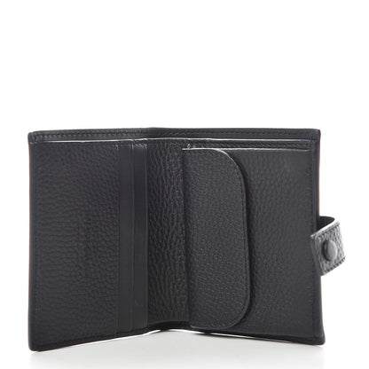 Burberry Soft Grained Calfskin Logo Embossed Lakeside Wallet Black 7 of 10
