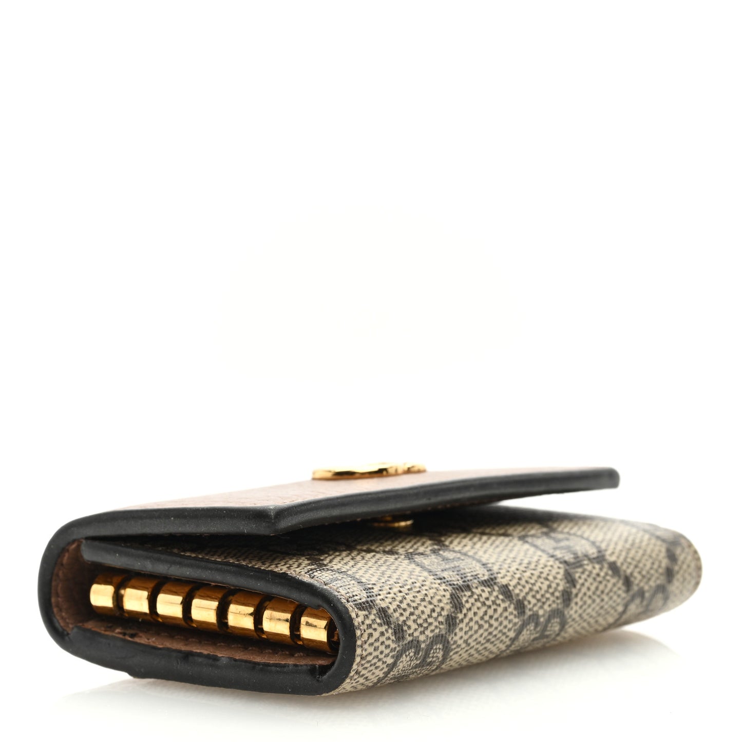 Dollar Calfskin GG Supreme Monogram GG Marmont 6 Key Holder Case Porcelain Rose Beige Ebony