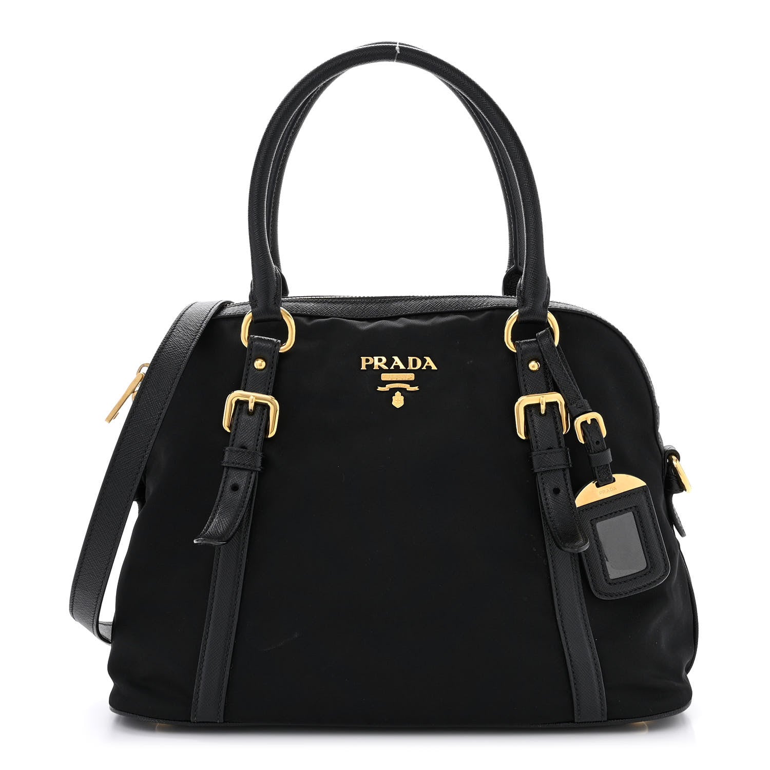 Prada Tessuto Nylon Saffiano Tote Black 1 of 14