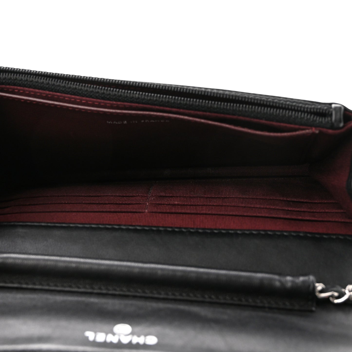 Lambskin Quilted Wallet On Chain WOC Black