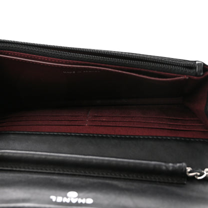 Chanel Lambskin Quilted Wallet On Chain WOC Black 5 of 12