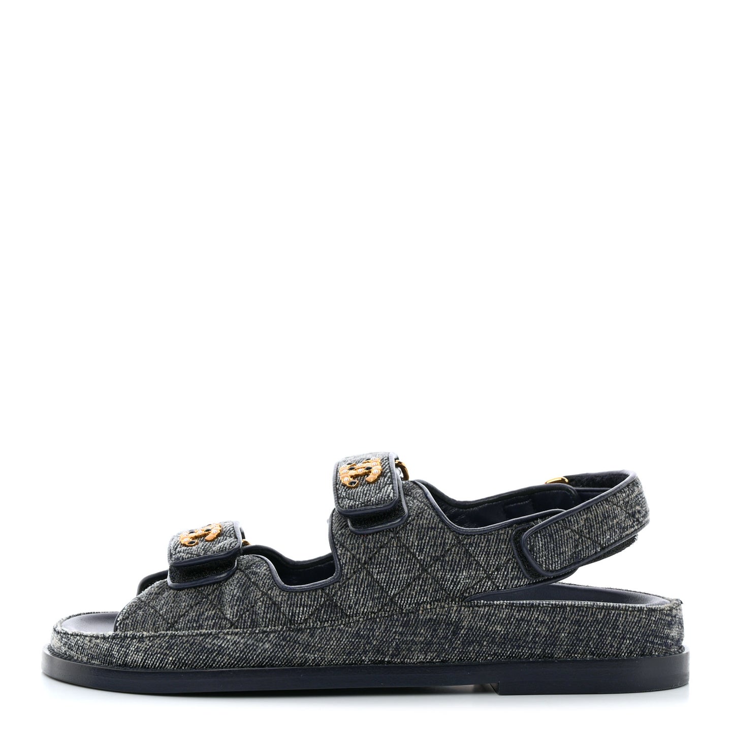 Velvet Velcro Dad Sandals 36.5 Grey