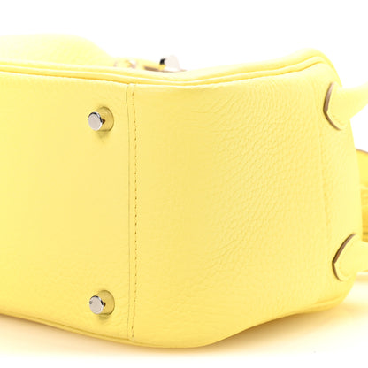 Hermes Taurillon Clemence Mini Lindy 20 Limoncello 10 of 11