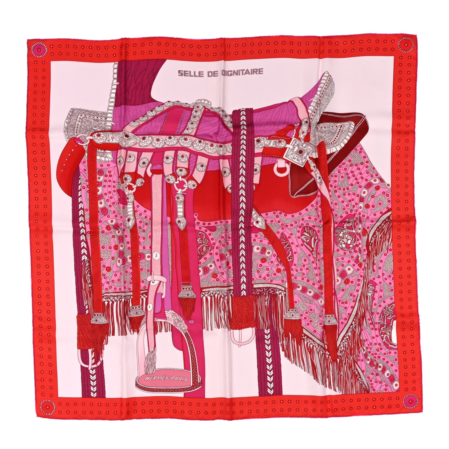 Hermes Silk Selle De Dignitaire Scarf 90 1 of 3