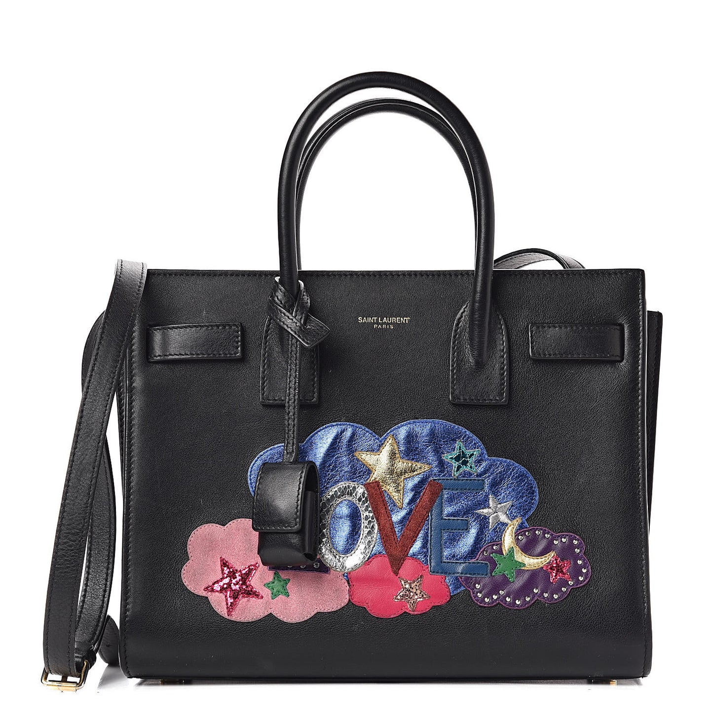 Calfskin Love Patchwork Baby Sac De Jour Black
