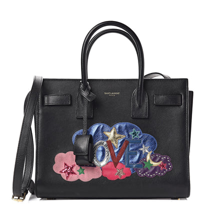 Saint Laurent Calfskin Love Patchwork Baby Sac De Jour Black 1 of 17