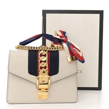 Gucci Calfskin Mini Sylvie Chain Shoulder Bag White 11 of 11