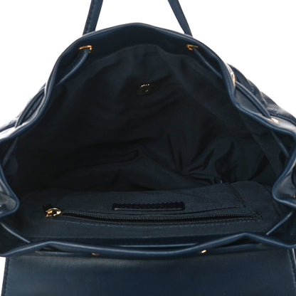 Chanel Calfskin Chevron Quilted Small Urban Spirit Backpack Navy 5 of 12