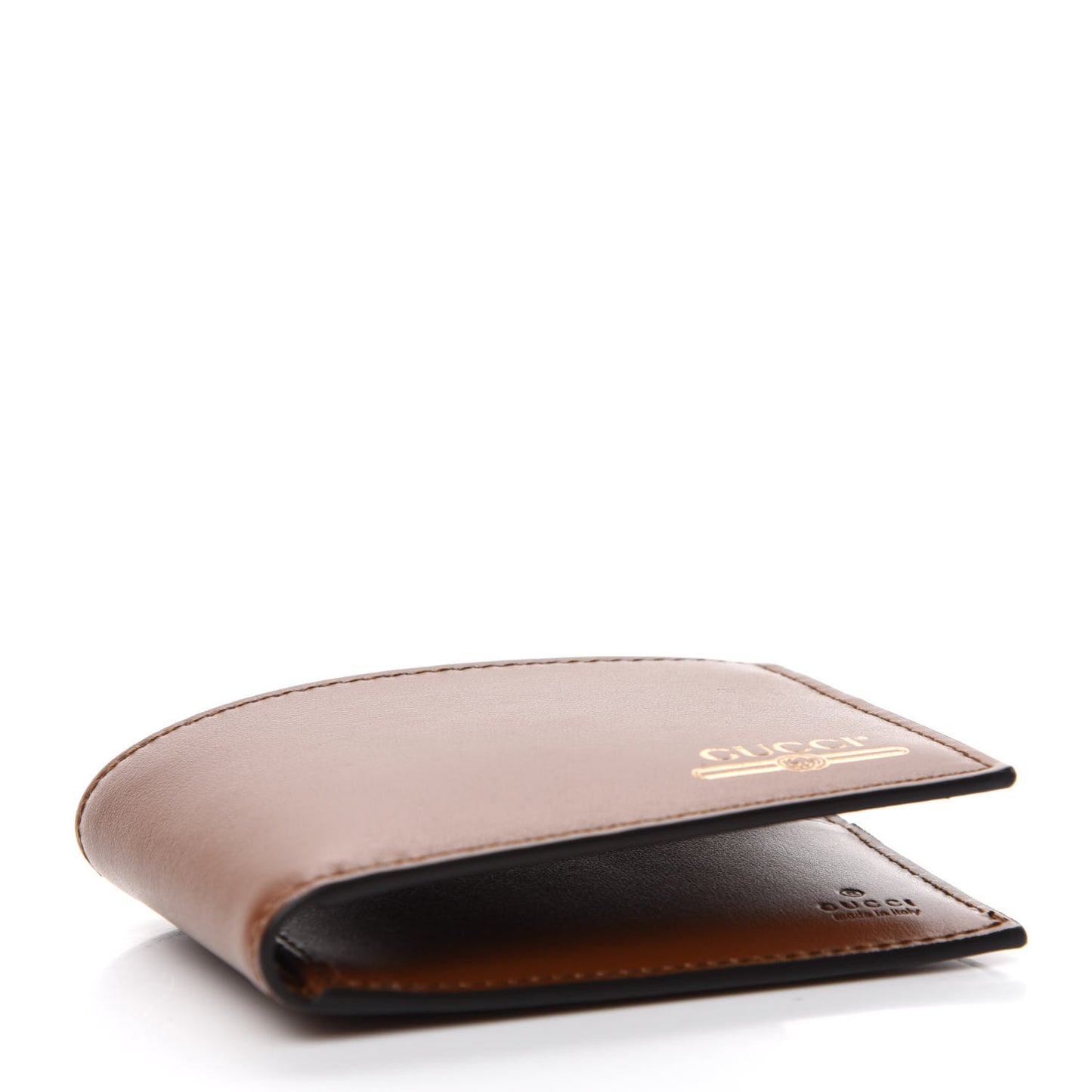 Plutone Calfskin Logo Bi-Fold Wallet Cuir