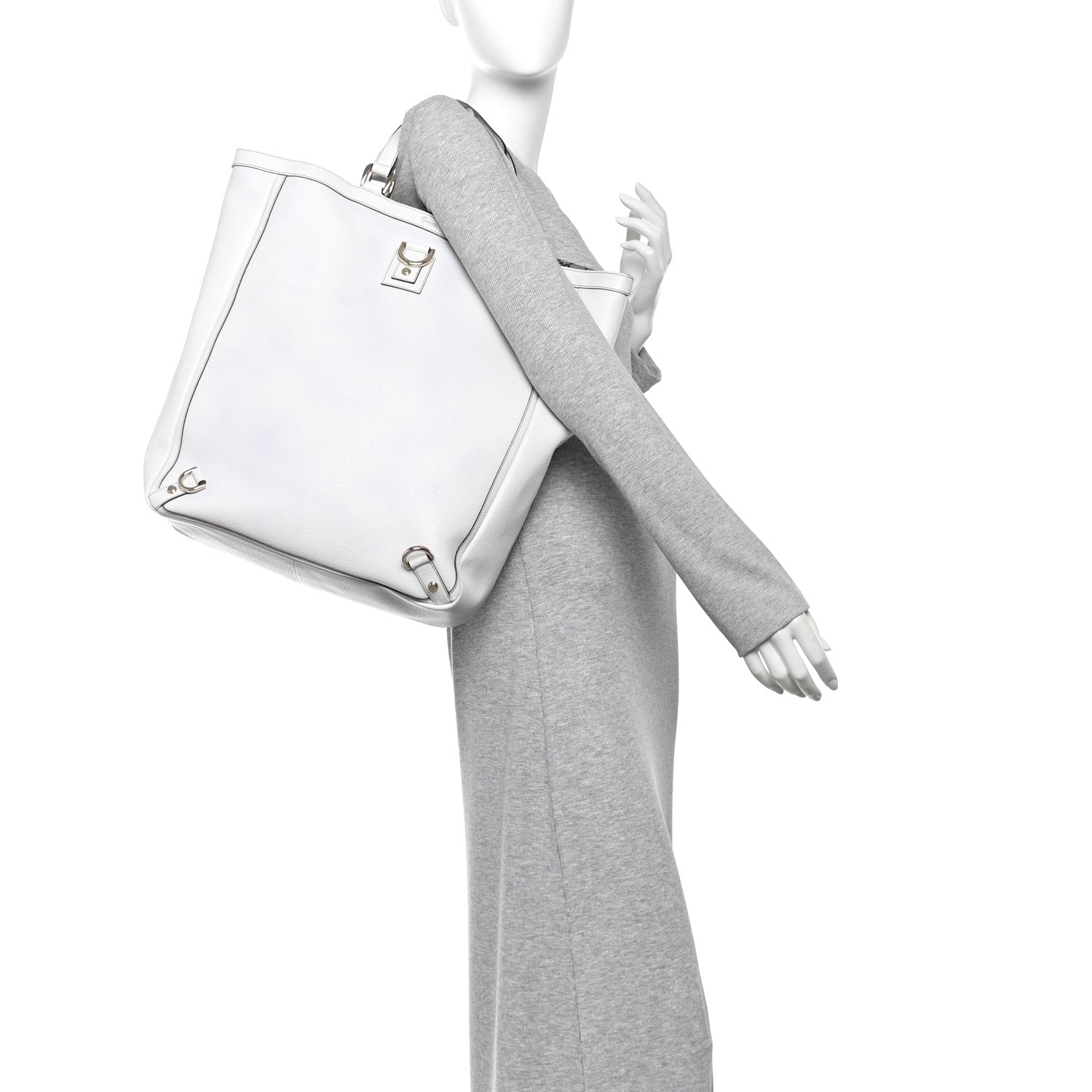Gucci Textured Calfskin Abbey Tote  White 2 of 11