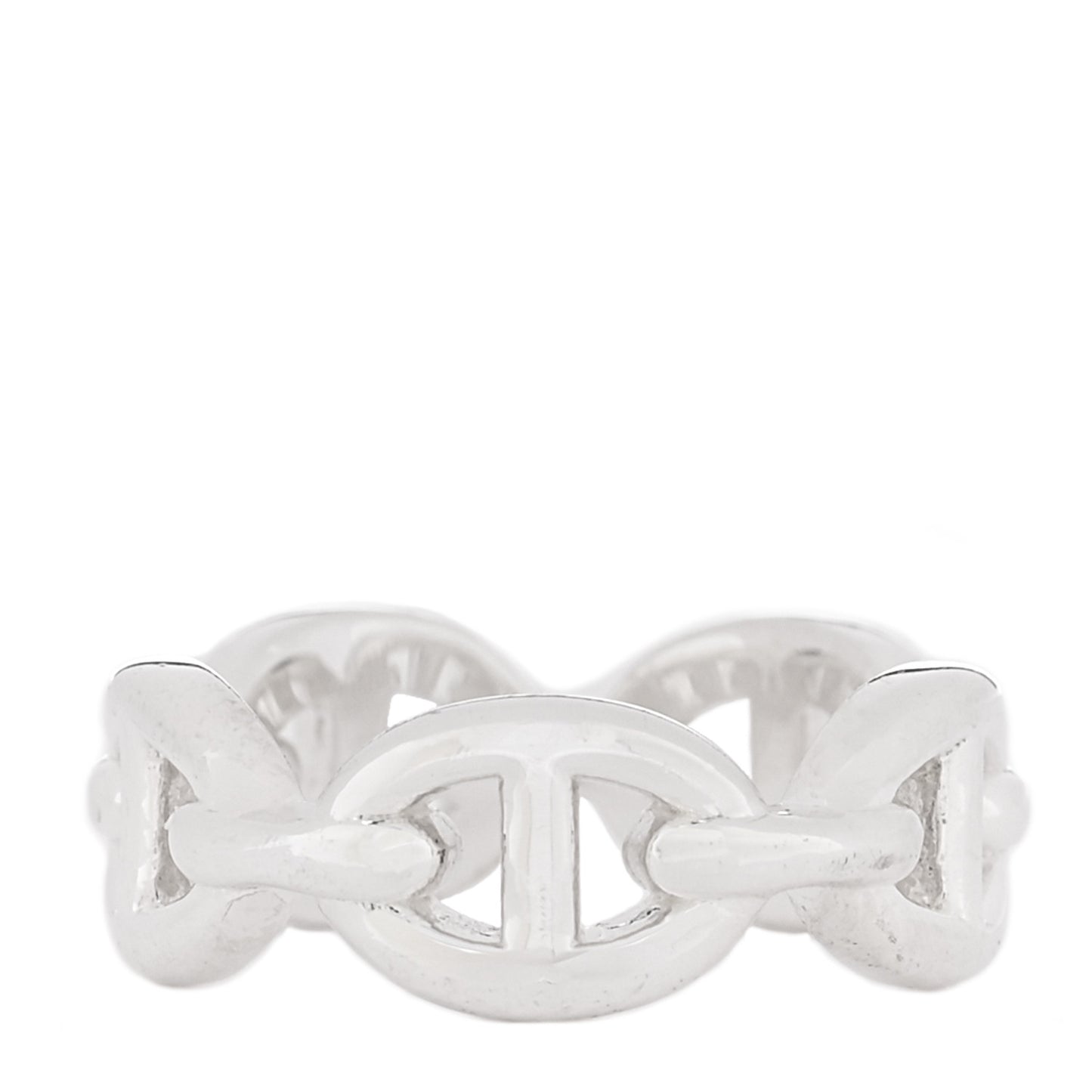 Sterling Silver PM Chaine d'Ancre Enchainee Band Ring 49 4.75