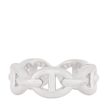 Hermes Sterling Silver PM Chaine d'Ancre Enchainee Band Ring 49 4.75 1 of 6