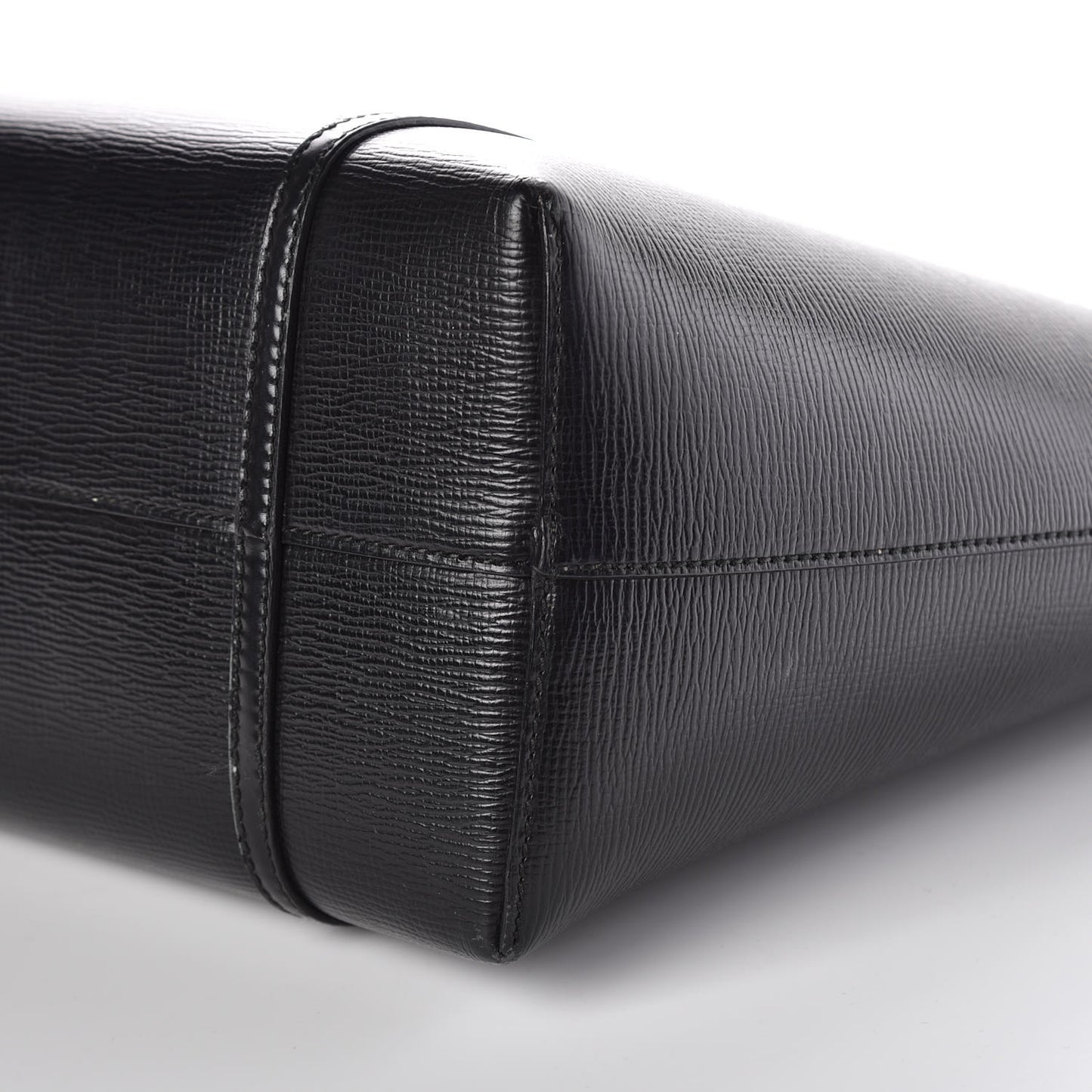 Textured Calfskin Miss Escape Tote Black