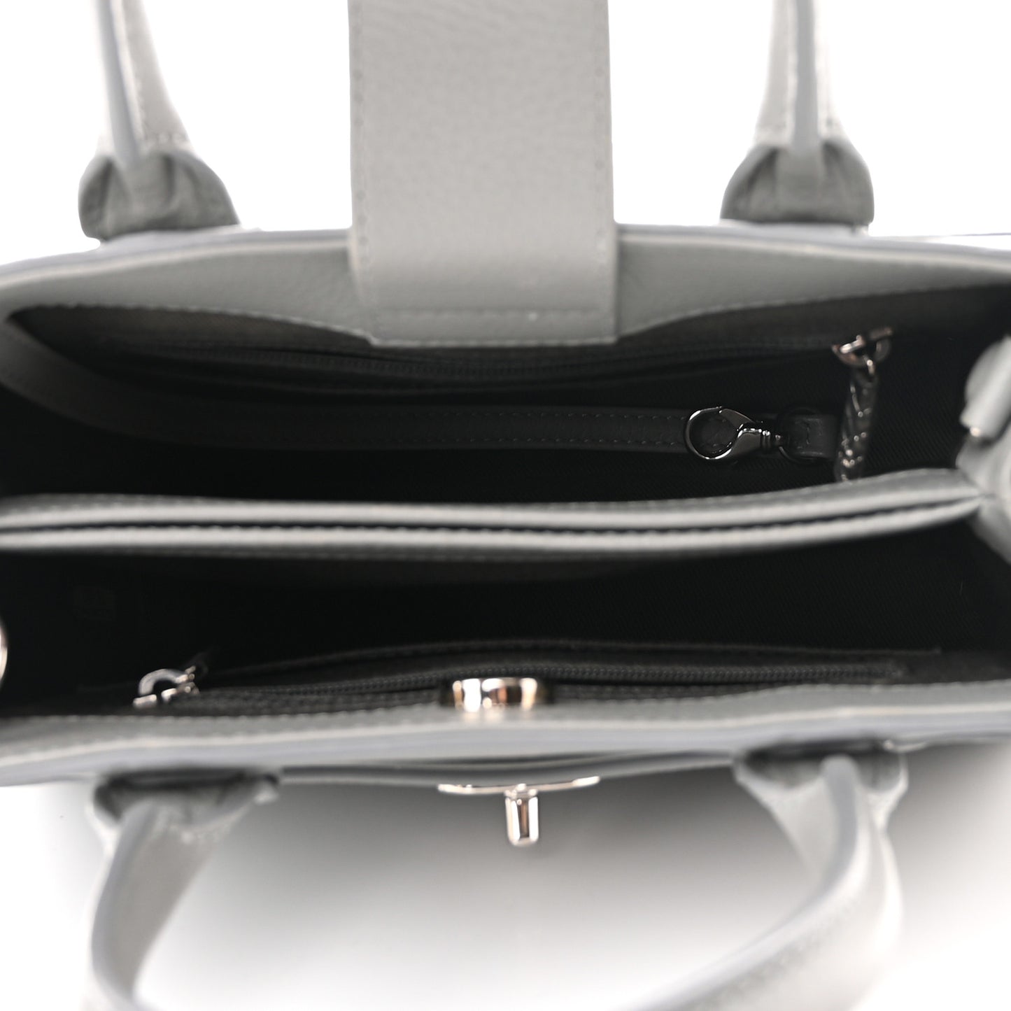 Grained Calfskin Mini Neo Executive Shopper Tote Grey