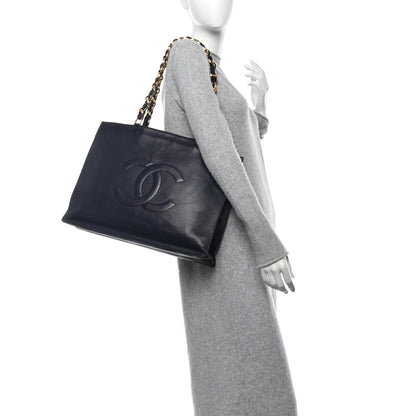 Chanel Lambskin CC Tote Navy 2 of 11