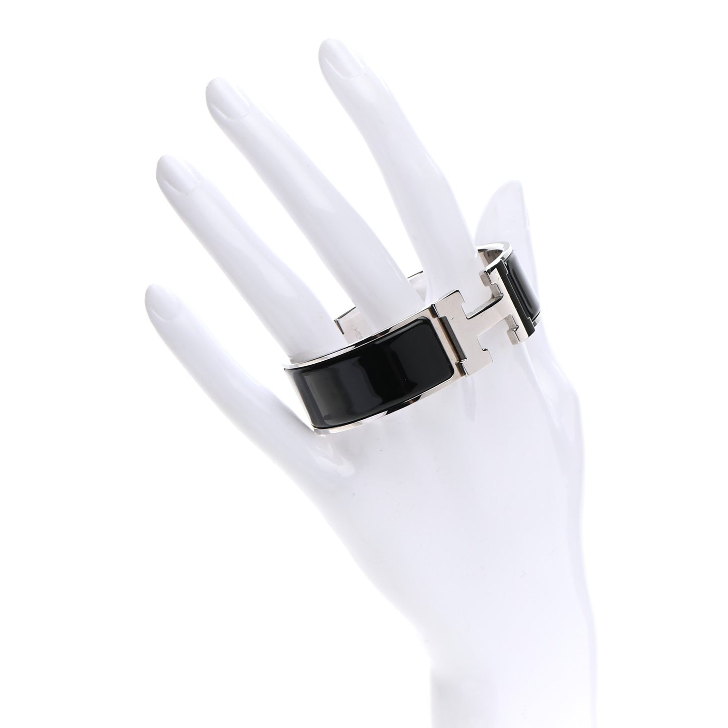 Enamel Wide Clic Clac H Bracelet PM Black