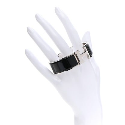 Hermes Enamel Wide Clic Clac H Bracelet PM Black 2 of 6