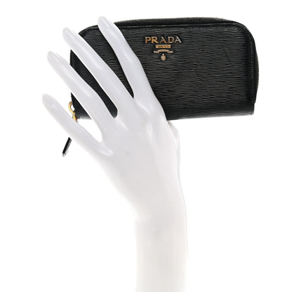 Prada Vitello Move Zip Around 6 Key Holder Black 2 of 10