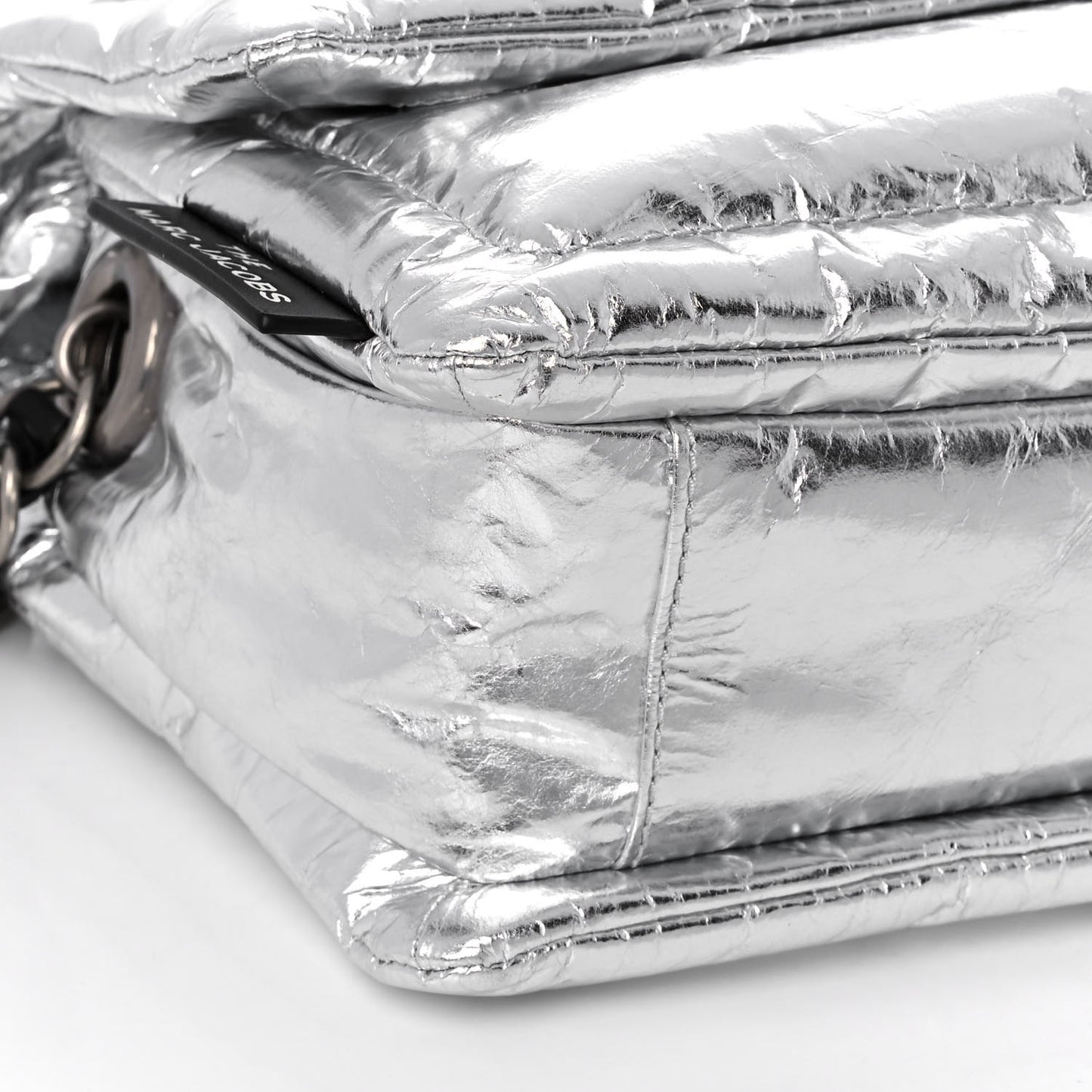 Metallic Lambskin The Pillow Bag Silver