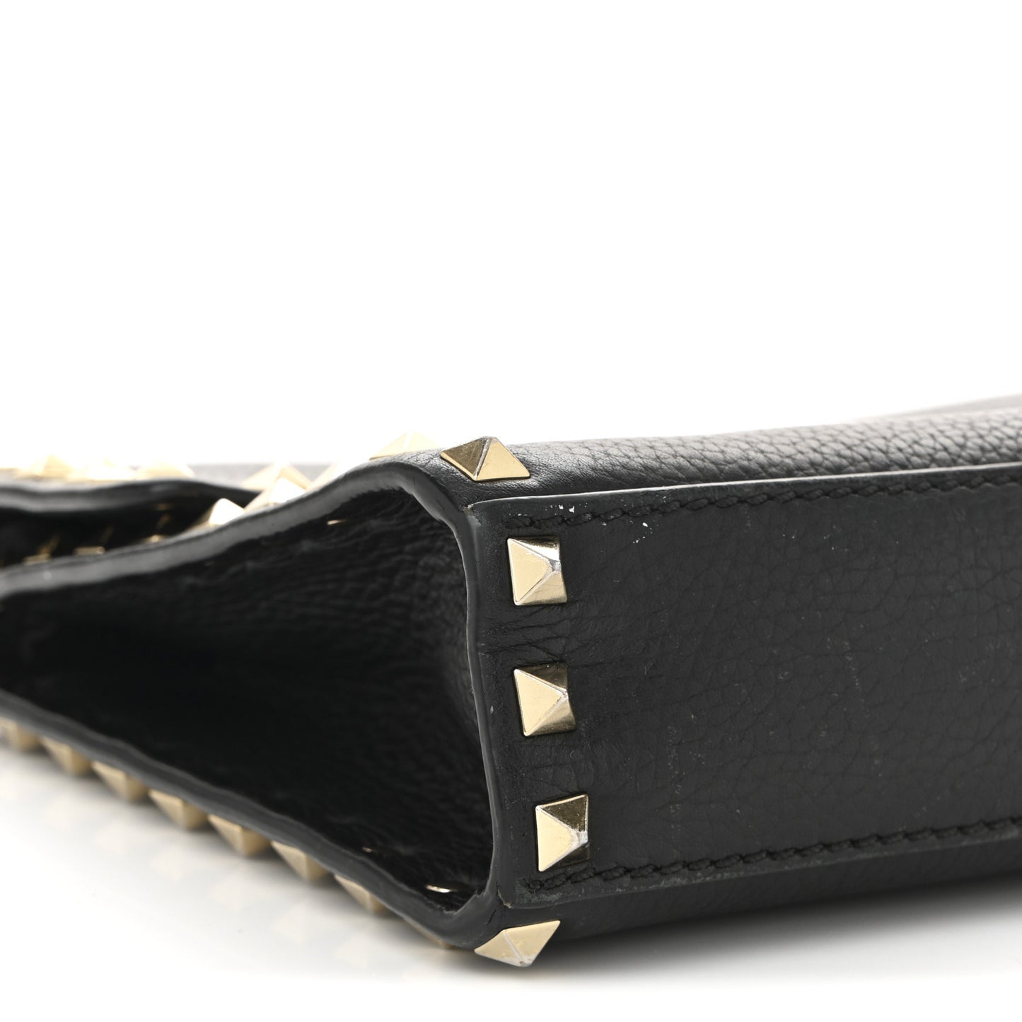 Pebbled Calfskin Medium Rockstud Flip Lock Crossbody Bag Black