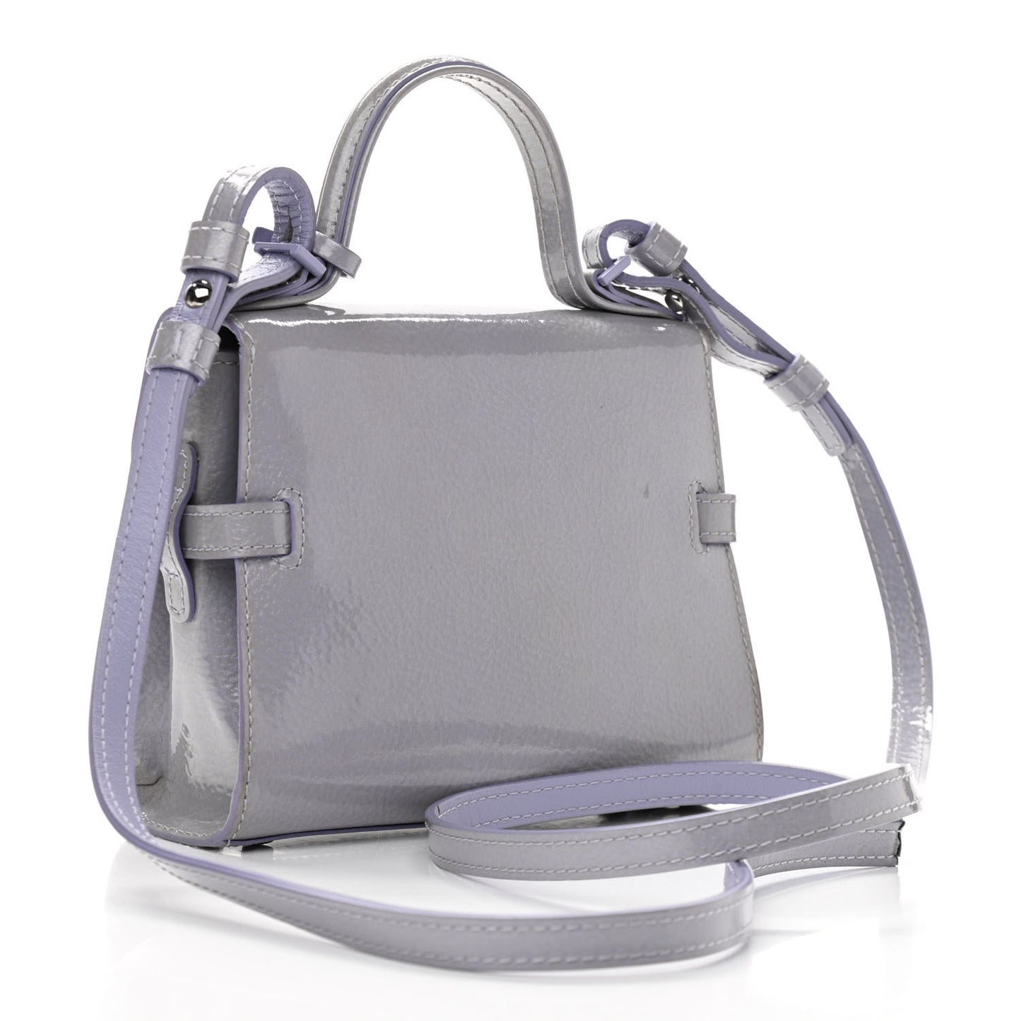 Patent Calfskin Micro Tempete Satchel Lilas