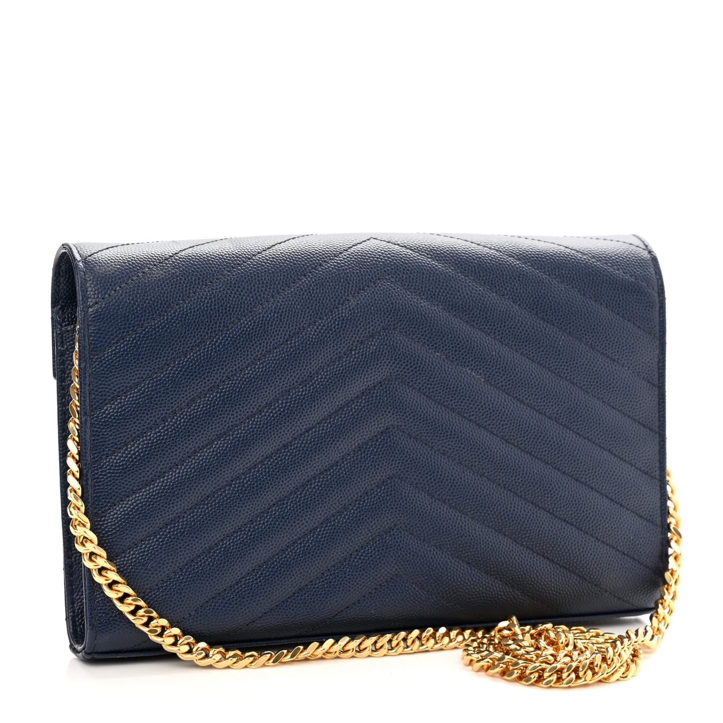Grain De Poudre Matelasse Chevron Monogram Chain Wallet