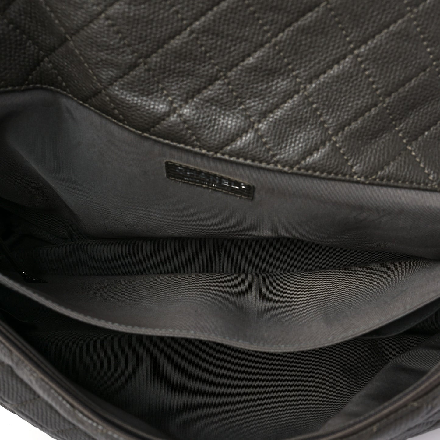 Calfskin Quilted XXL Travel Flap Bag Khaki