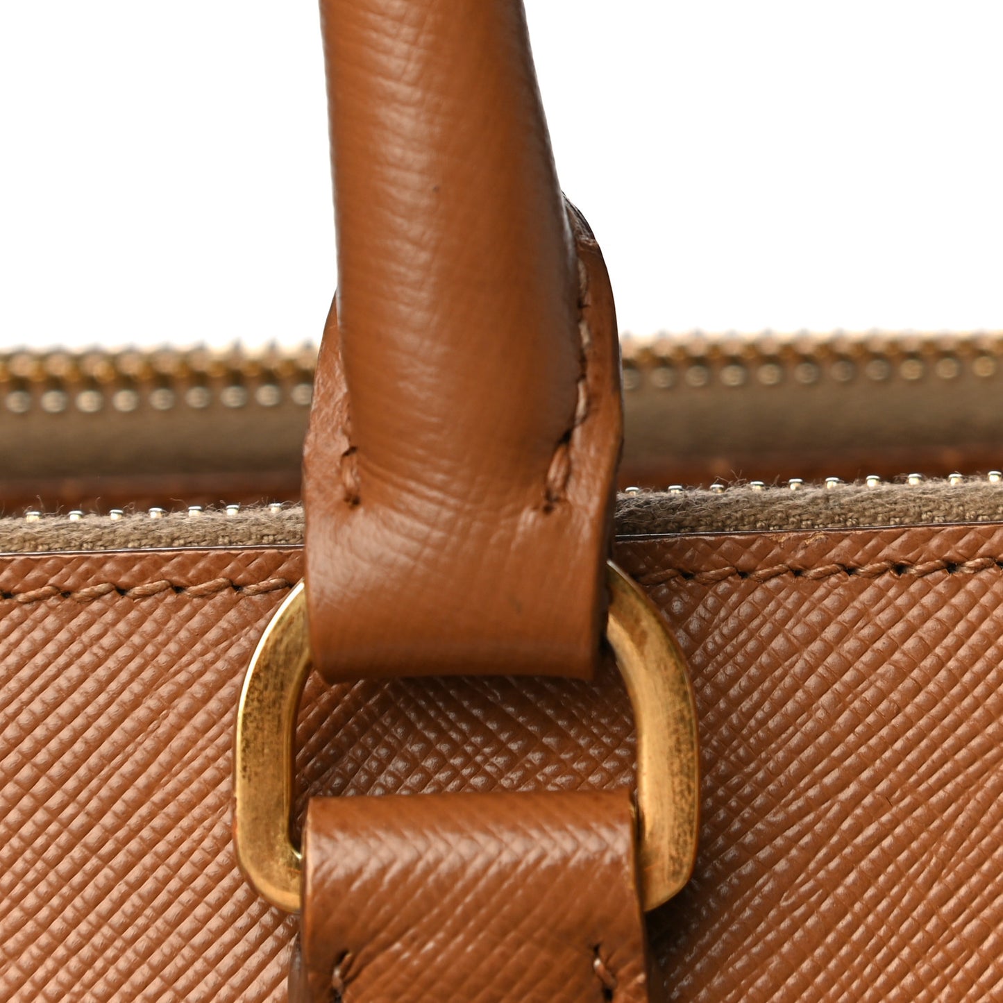 Saffiano Medium Galleria Double Zip Tote Caramel