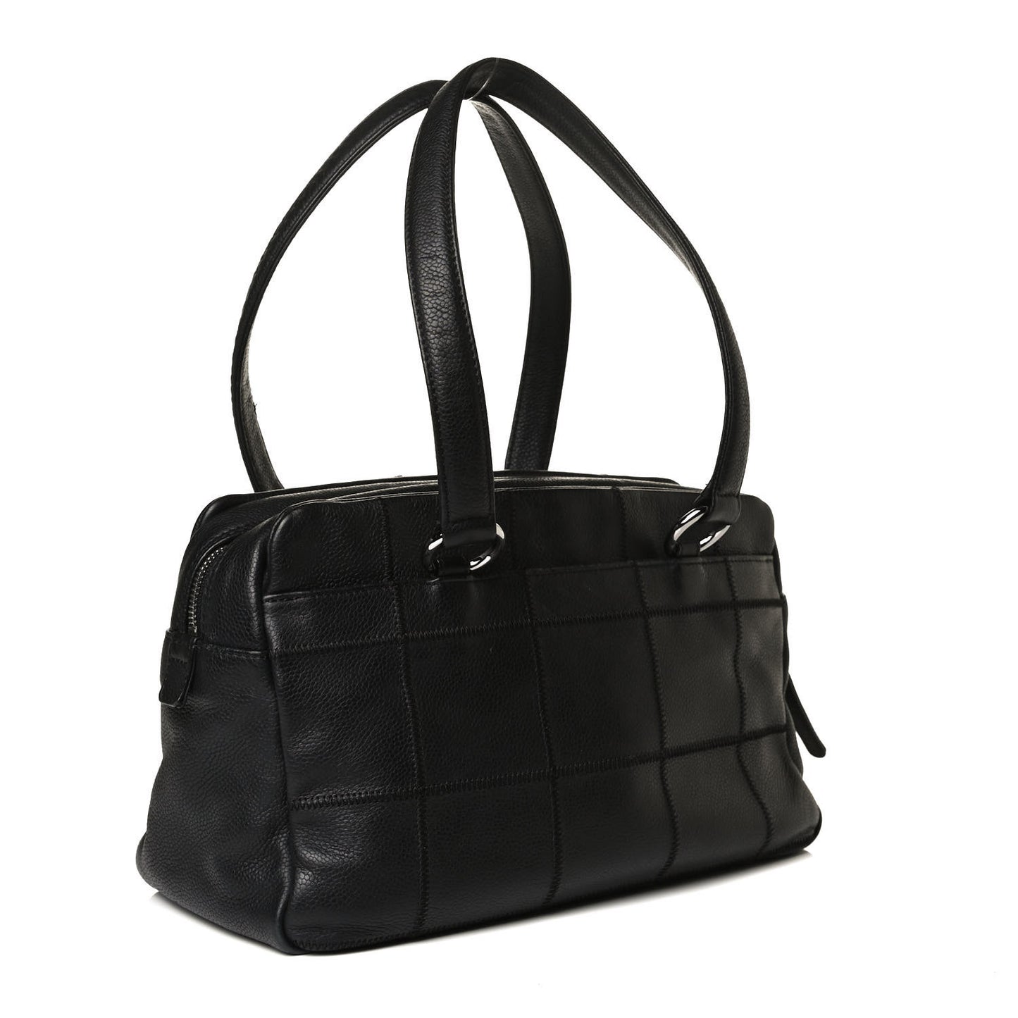 Caviar Square Stitched Tote Black