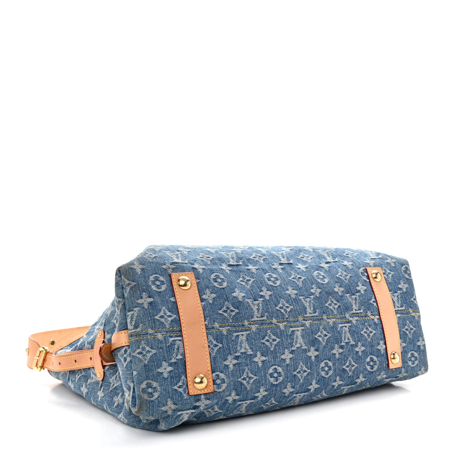 Louis Vuitton Monogram Denim CarryAll MM Blue 4 of 12