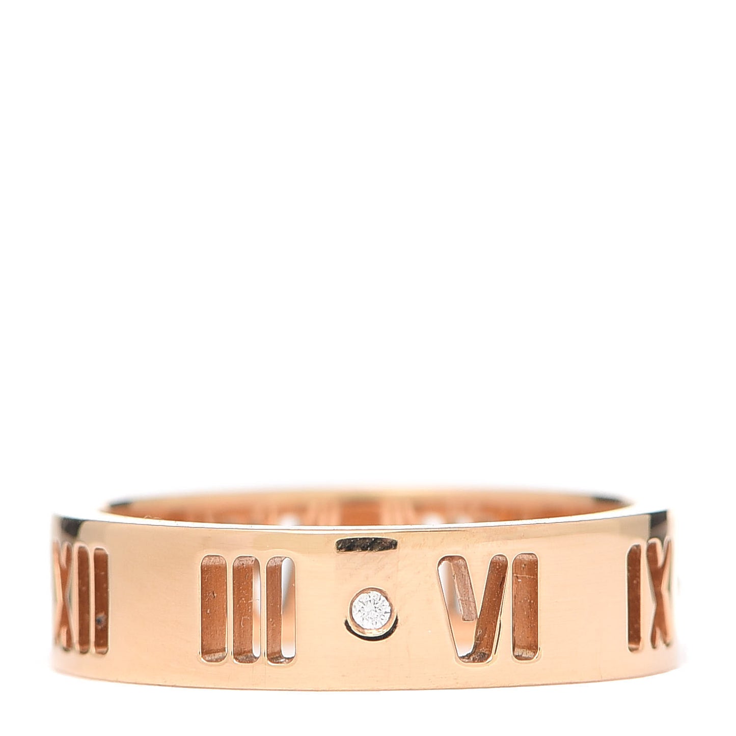 18K Rose Gold Diamond Wide Atlas Pierced Ring 51 5.75