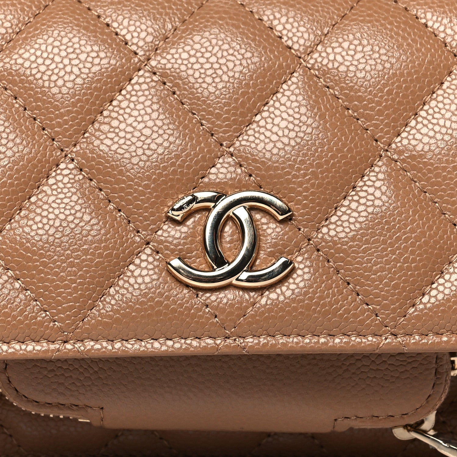 Chanel Caviar Quilted Business Affinity Clutch With Chain Flap Dark Beige 9 of 11