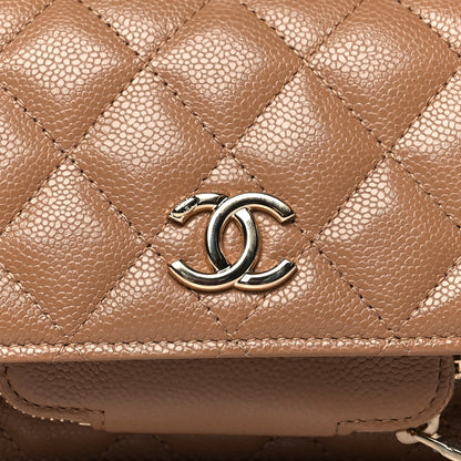 Chanel Caviar Quilted Business Affinity Clutch With Chain Flap Dark Beige 9 of 11