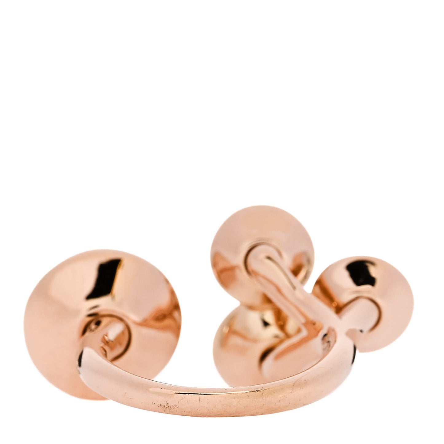 18K Rose Gold Diamond Sabbia Disc Cuff Pave Ring 53 6.5