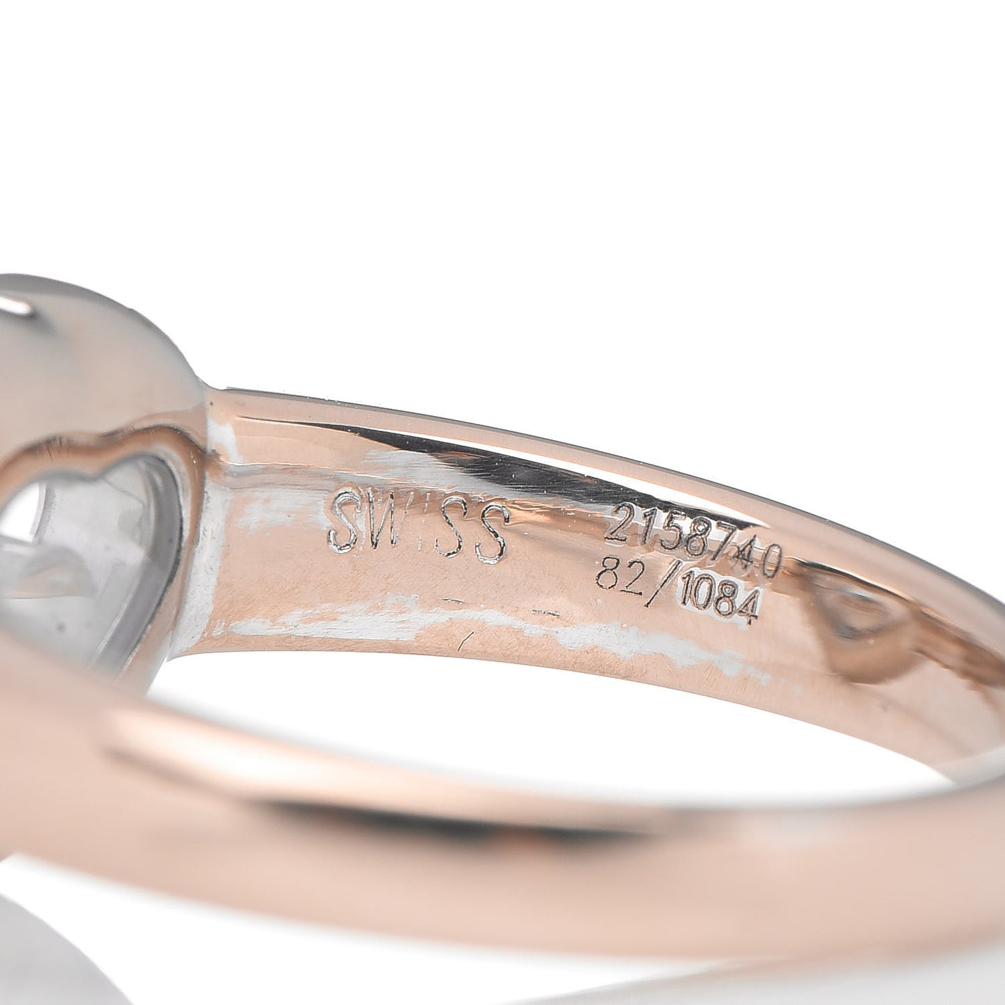 18K White Gold Diamond Happy Diamonds Heart Ring 50 5.25