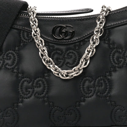 Gucci Nylon Calfskin Enamel GG Matelasse Chain Handbag Black 8 of 10