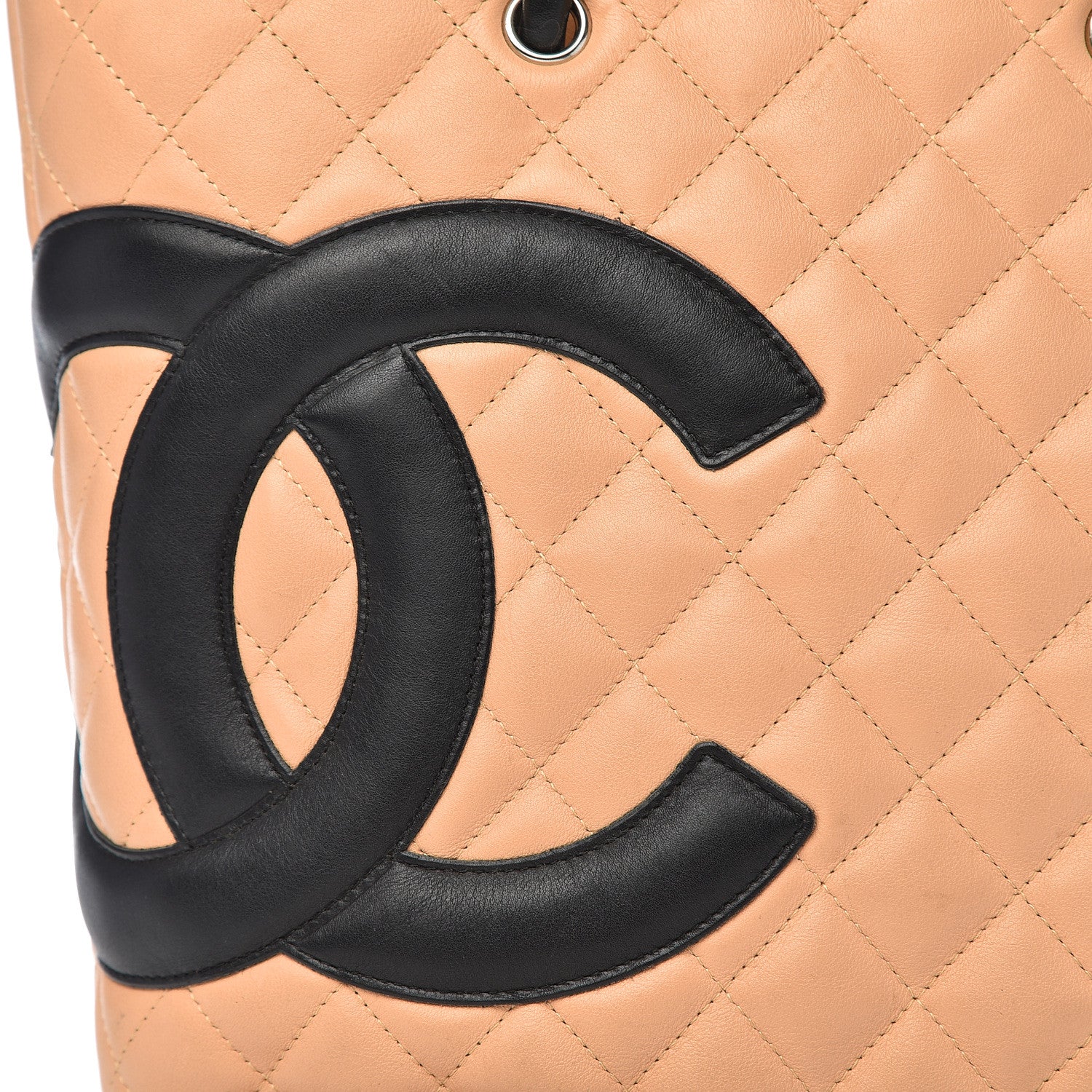 Chanel Calfskin Quilted Medium Cambon Tote Beige Black 12 of 19