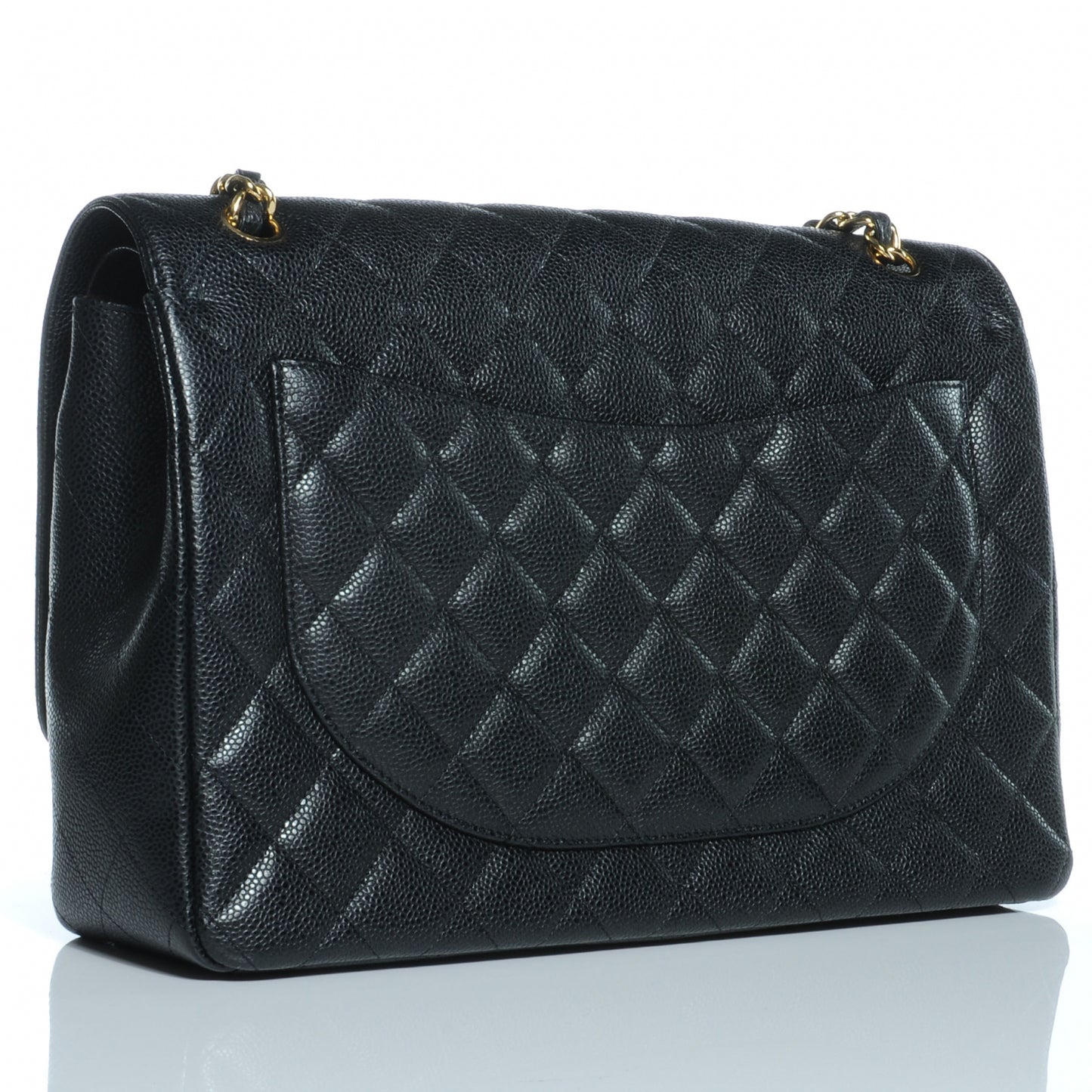 Caviar Quilted Maxi Double Flap Black