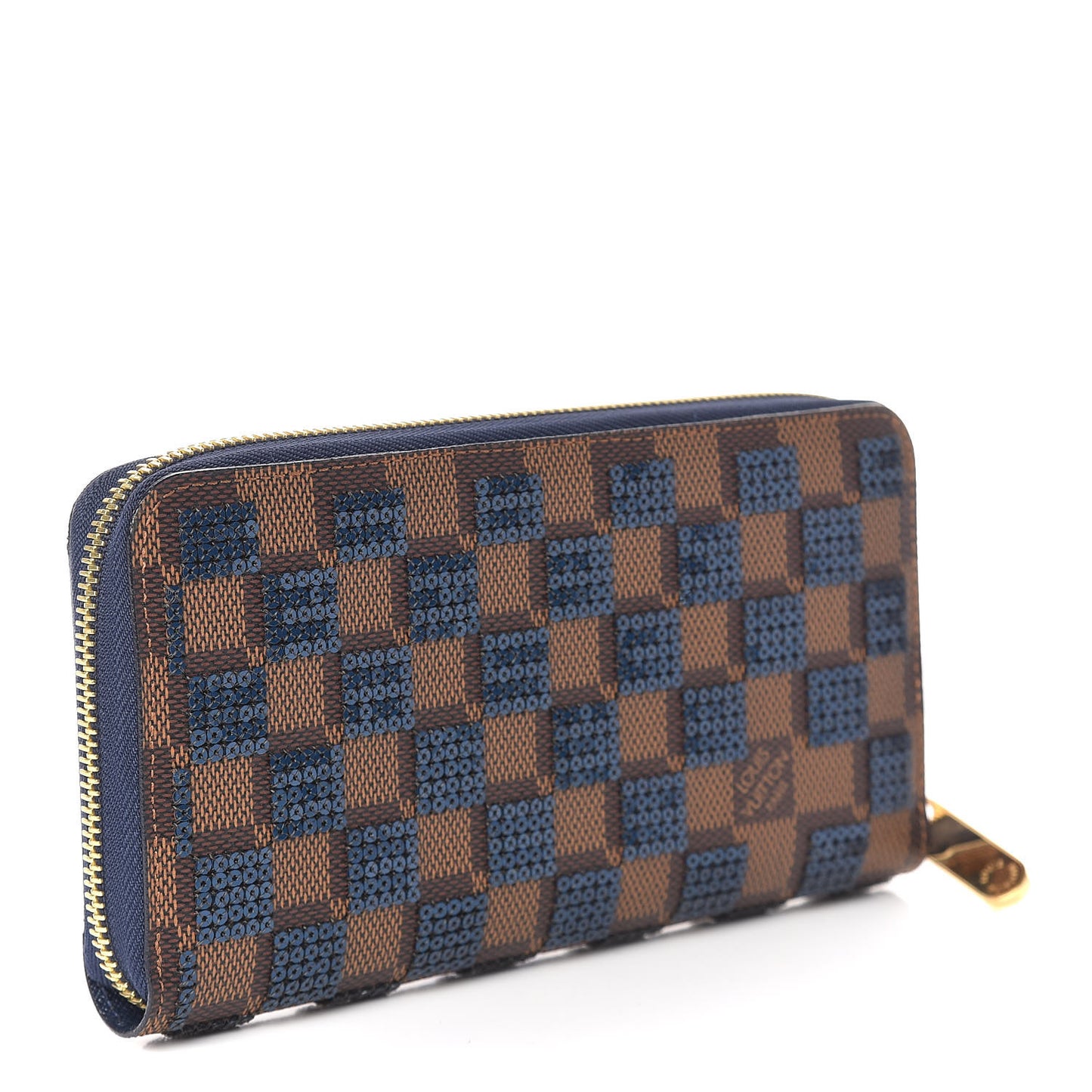Damier Paillettes Zippy Wallet Blue