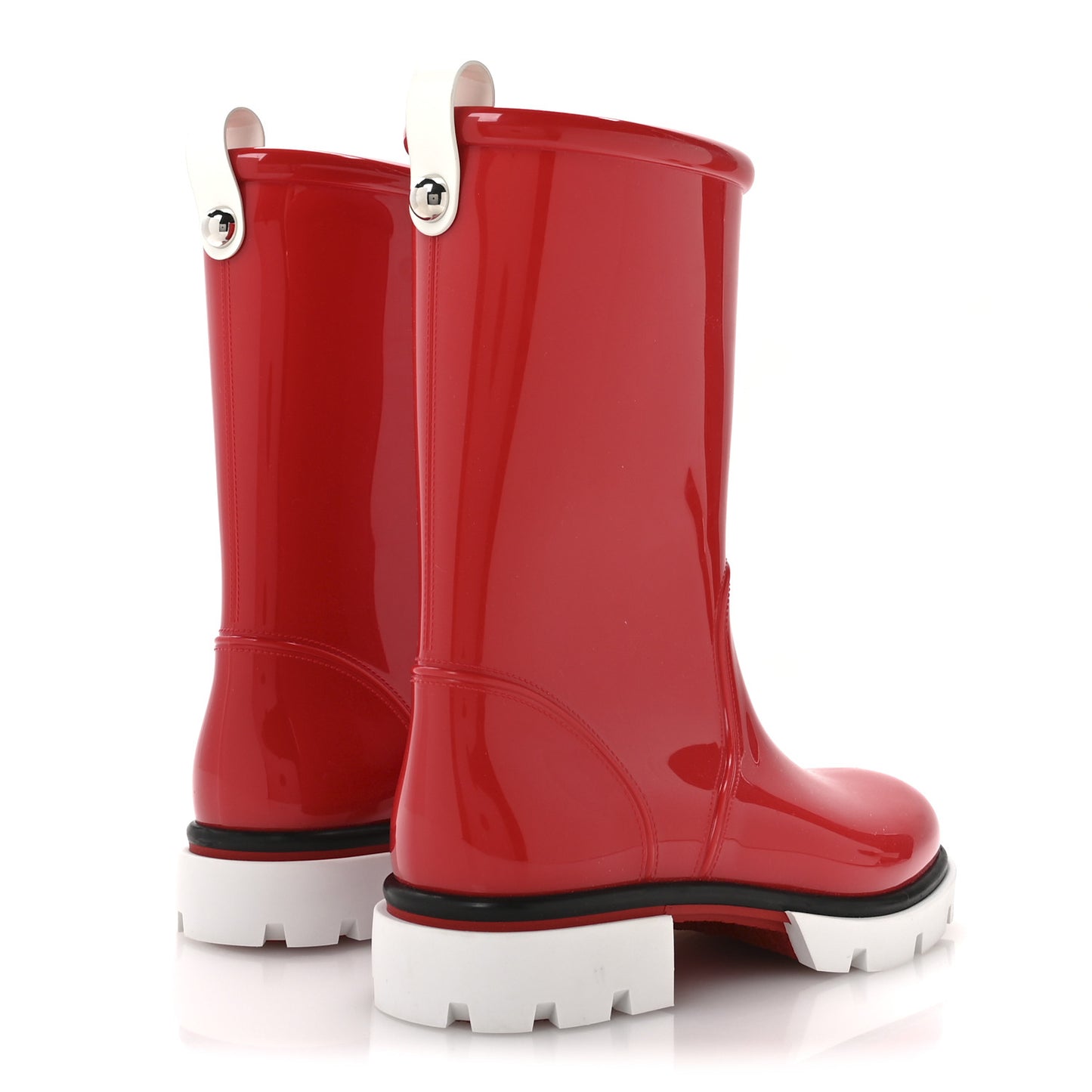 PVC Patent Toy Pluie Flat Rain Boots 35 Loubi