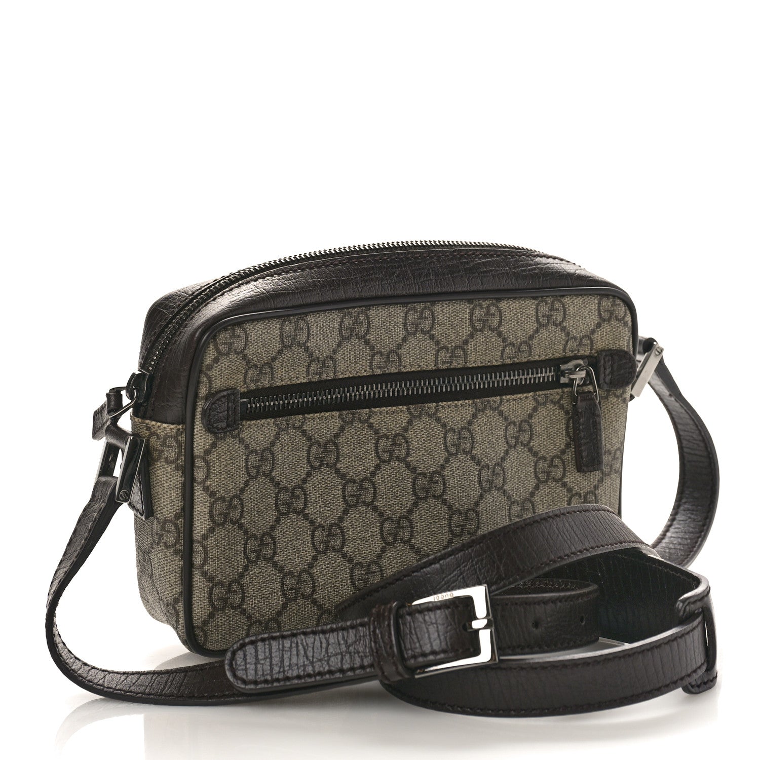 Gucci GG Supreme Monogram Canvas Web Shoulder Bag Brown 2 of 10